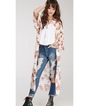FOREVER 21 | Longline Rose Print Kimono(Other tops)