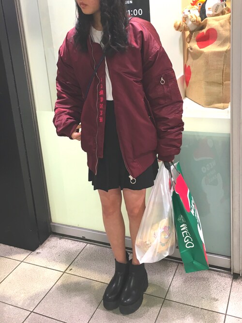 お餅さんの「WEGO/無地プリーツミニスカート(WEGO)」を使ったコーディネート