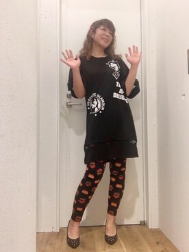 A HYSTERIC GLAMOUR福岡店 employee happachin is wearing HYSTERIC GLAMOUR "PYRAMID STUDS ダッカール"