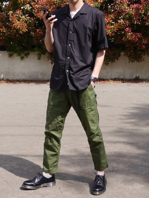 レオナール久保田使用「ユニクロ（オープンカラーシャツ（半袖））」的時尚穿搭