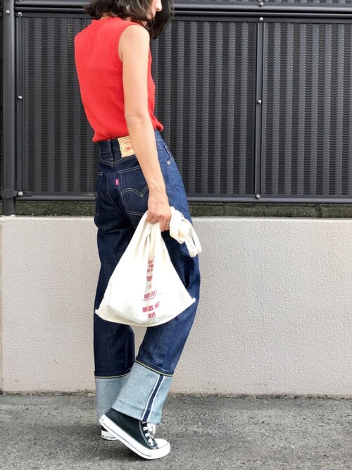 Kumika☆ is wearing LEVI'S VINTAGE CLOTHING "【雑誌掲載アイテム】LEVI'S VINTAGE CLOTHING 1950s 701/テーパード/リジッド/セルビッジデニム"
