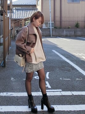 Rina Chishima使用「Futier land（太ヒールショートブーツ）」的時尚穿搭