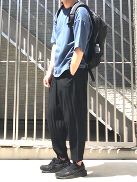 KOUTAROU使用「NIKE（NIKE ナイキ NIKE AIR HUARACHE ﾅｲｷ ｴｱ ﾊﾗﾁ 318429 003Black/Black-White）」的時尚穿搭