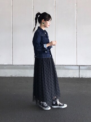 yuki使用「CAROLINA GLASER（CAROLINA GLASER / フロッキードット シャツワンピース）」的時尚穿搭
