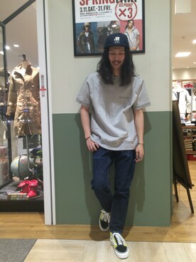 AVIREX 岡山｜purin使用「AVIREX（【直営店限定】　S/S USA SWEAT T-SHIRT/ アメリカ製　スウェット　Tシャツ/ Made in U.S.A）」的時尚穿搭