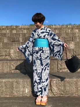 すぎママ is wearing 博多織