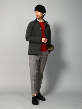 THE DUFFER OF ST.GEORGE｜SHIN使用「The DUFFER of ST.GEORGE（QUILTED COAT：高密度ポリエステル キルティングコート）」的時尚穿搭