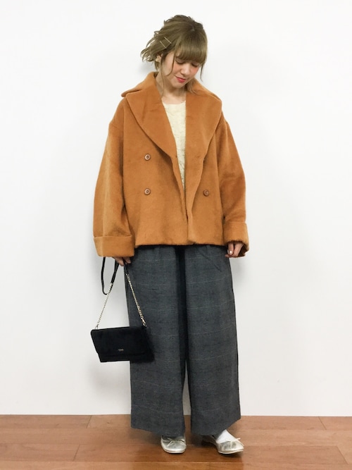シャギーショートダブルコート(senseofplaceyuranresearch)