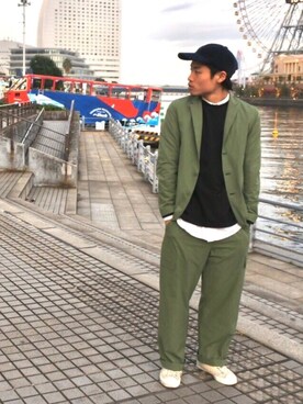 DESCENTE BLANC YOKOHAMA｜syo_onoyama使用「DESCENTE PAUSE（PACKABLE JACKET / パッカブルジャケット）」的時尚穿搭