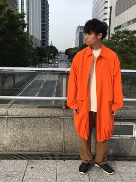 DESCENTE BLANC YOKOHAMA｜syo_onoyama使用「DESCENTE PAUSE（OVER COAT / オーバーコート）」的時尚穿搭