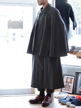 FUNS_FUKUSHIMA使用「トンビマント インバネスコート ジャパンヴィンテージ 20年代 ケープ」的時尚穿搭