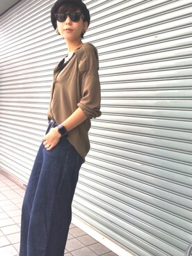 YUKAKO使用「SEVENDAYS=SUNDAY（ジョーゼット 長袖ミリタリーシャツ）」的時尚穿搭