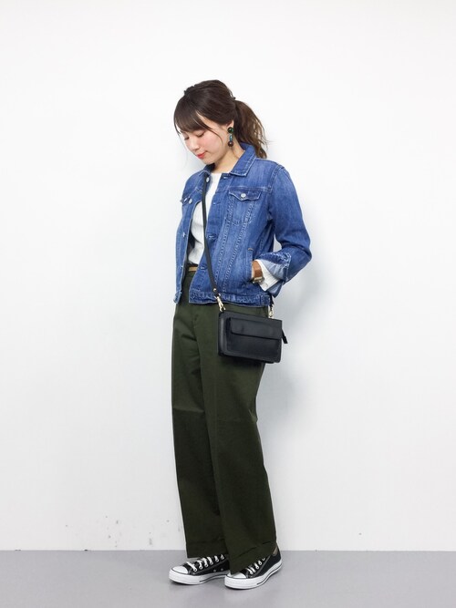 ZOZOTOWNぐっさんさんのデニムジャケット「デニムGジャン(earth music&ecology|アースミュージックアンドエコロジー)」を使ったコーディネート