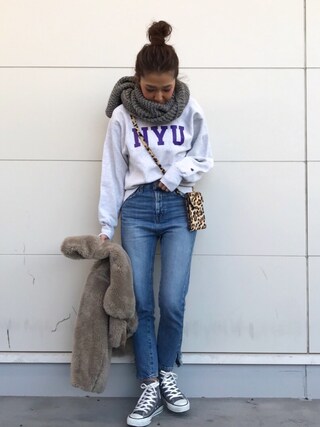 kayo使用「TODAYFUL（TODAYFUL(トゥディフル)  ''Alpaca Knit Muffler''アルパカニットマフラー）」的時尚穿搭