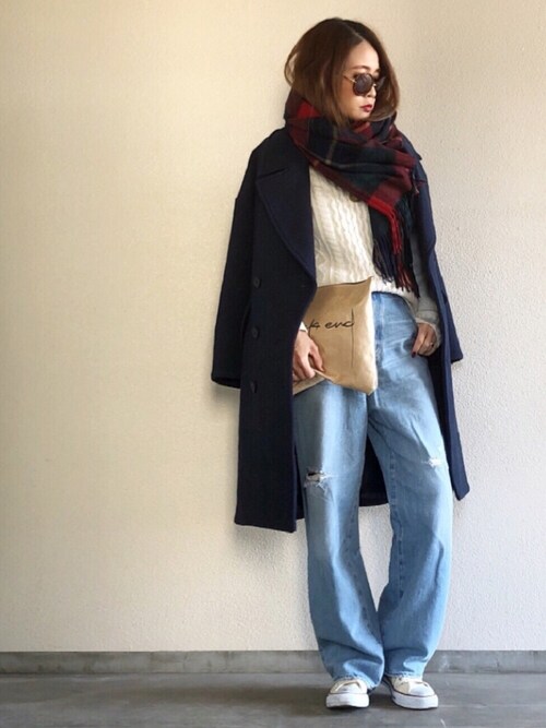 Yukie♡i使用「Emma Taylor（【STYLEBAR】ビッグシルエットピーコート）」的時尚穿搭