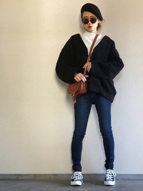 Yukie♡i使用「GALLARDAGALANTE（ショートボアコート）」的時尚穿搭