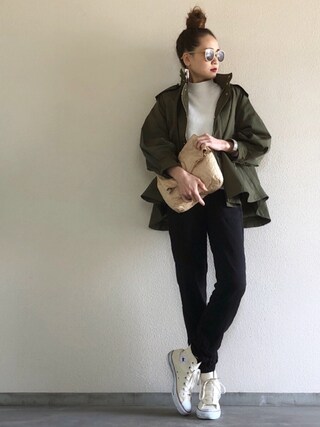 Yukie♡i使用「Emma Taylor（【STYLEBAR】ミリタリーフードブルゾン）」的時尚穿搭