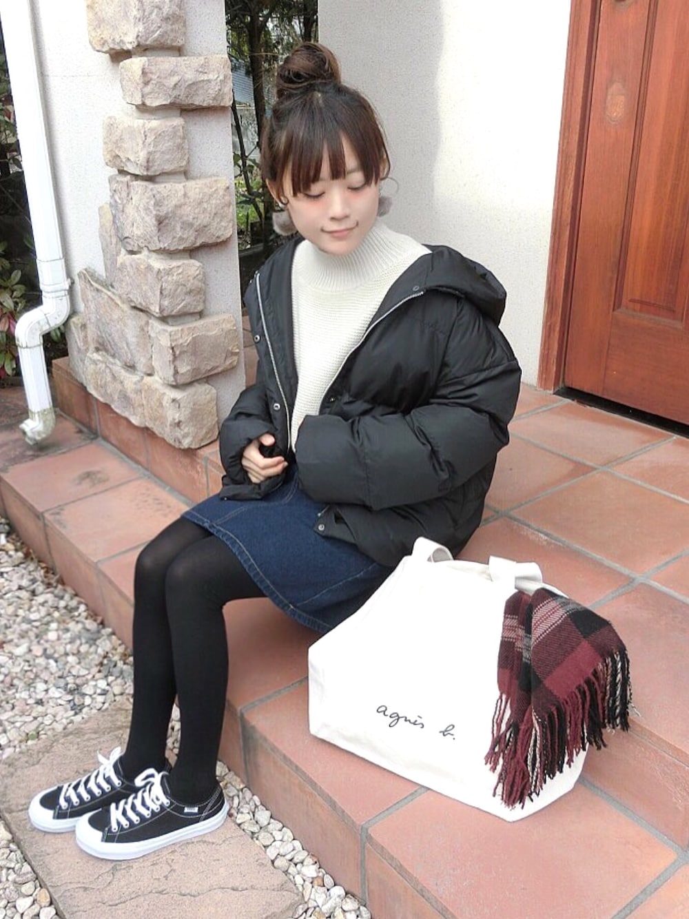 ボリューミーなダウンにもagnes bレディーストートバックを支持します