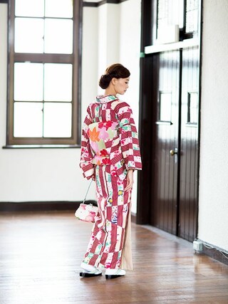 KIMONOMACHI使用「KIMONOMACHI（京袋帯　カラフル 桜と楓）」的時尚穿搭