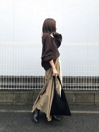 SHIZUKA使用「TODAYFUL（TODAYFUL(トゥディフル) ''Chino Panel SK'' チノパネルロングスカート）」的時尚穿搭