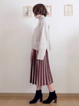 mizuki使用「GRL（プリーツベロアスカート）」的時尚穿搭