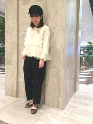 sakiii使用「flower（basic tapered pants3 ～ﾍﾞｰｼｯｸﾃｰﾊﾟｰﾄﾞﾊﾟﾝﾂ3）」的時尚穿搭