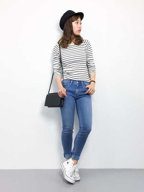 ZOZOTOWNKiiさんのTシャツ/カットソー「リブニットクルーネックプルオーバー(TOMMY HILFIGER|トミーヒルフィガー)」を使ったコーディネート