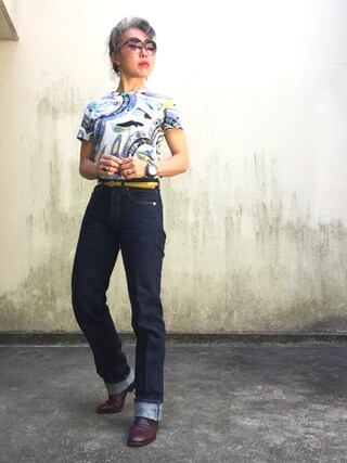 Jules Takagishi使用「Levi's（LEVI'S VINTAGE CLOTHING/リーバイスヴィンテージクロージング 1950s 701JEAN/リジットセルビッチデニム）」的時尚穿搭