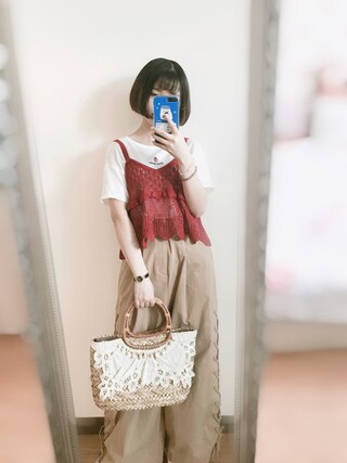 Marceauuu is wearing w closet "透かし編みビスチェ×インナーセット"
