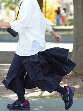 竹炭ピッツァ使用「TICCA（TICCA 半袖スクエアビッグシャツプルオーバー）」的時尚穿搭