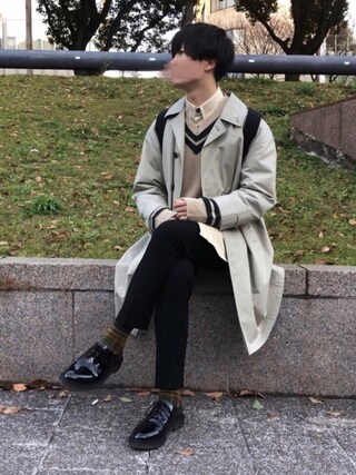 mashi is wearing Dr.Martens "Dr.Martens × BEAMS / 別注 パテント 3ホール"