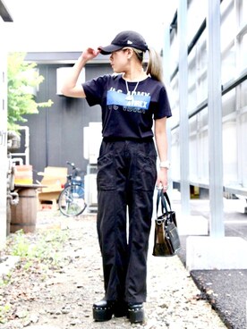 AVIREX 仙台｜minagawa使用「AVIREX（【直営店限定/ウィメンズ】パッチTシャツ／ PATCH T-SHIRT）」的時尚穿搭