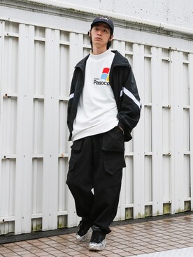 KIKAKU is wearing ADANS "ADANS アダンス / ERACER LOGO CAP イレイサーロゴ刺繍ベースボールキャップ / AD202AC01"