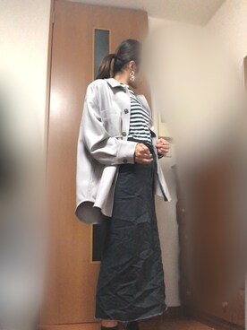 yoyo is wearing JOURNAL STANDARD "ダブルクロスカバーオールシャツ◆"