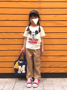 姫まり使用「GLOBAL WORK（【キッズ】プリントＴ半袖/791217）」的時尚穿搭
