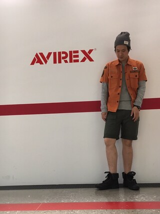 mune使用「AVIREX（avirex/ アヴィレックス / S/S CORDURA MIX MILITARY SHIRT/ コーデュラ　ミックス　ミリタリーシャツ）」的時尚穿搭