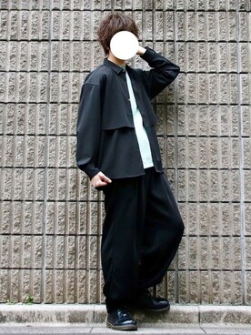 桜江しゅう 使用「tk.TAKEO KIKUCHI（ダブルヨークデザインシャツ）」的時尚穿搭