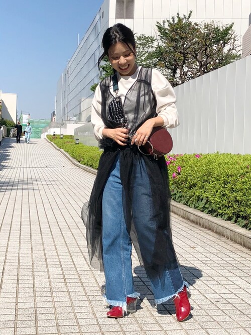 AYANO使用「UNITED TOKYO（チュールワンピース）」的時尚穿搭