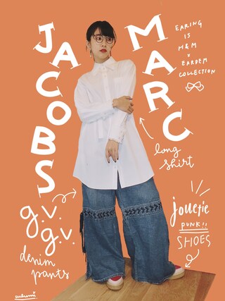 中田クルミ使用「MARC JACOBS（COTTON POPLIN/オーバーサイズ シャツ ドレス）」的時尚穿搭