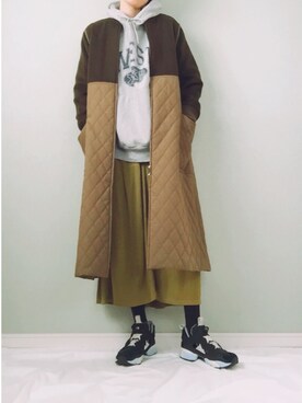 sachi使用「RBS（RBS / キルティング キリカエ コート）」的時尚穿搭