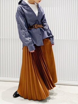UNITED TOKYO 神宮前｜Yukiko Fukuda使用「UNITED TOKYO（URUSHIビッグシャツ）」的時尚穿搭