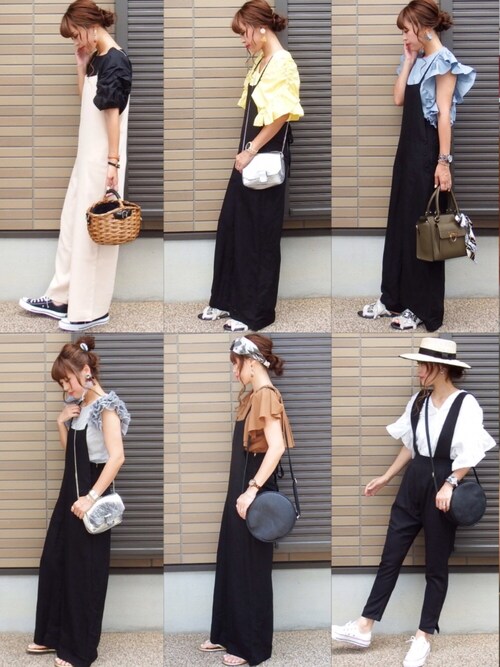 miho🅰ニコ is wearing BEAUTY&YOUTH UNITED ARROWS "【予約】BY リネンレーヨン バックリボンサロペット -手洗い可能-"