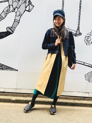 田中セシル⋆CecilTanaka使用「CONVERSE TOKYO（CONVERSE TOKYO/コンバーストウキョウ デニムトレンチドッキングロングコート）」的時尚穿搭