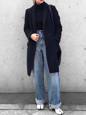 Miho Katsuma使用「ユニクロ（ハイライズワイドストレートジーンズ）」的時尚穿搭