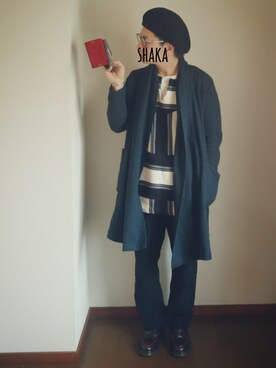 shaka使用「VICTIM（VICTIM ×CA4LA / BIG BERET）」的時尚穿搭