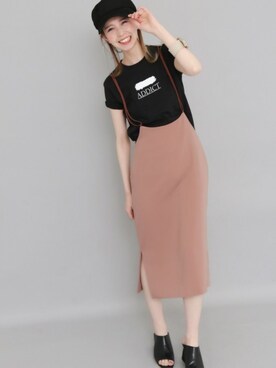 IENA 本社｜hareko(はれこ)使用「KBF（【予約】バッククロスハイウエストスカート）」的時尚穿搭