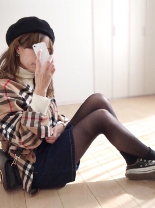 黒ストッキングでスクールガール風♪