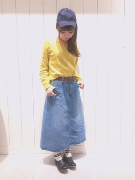 LAKOLE ラクア緑井｜riya.使用「studio CLIP（11オンズデニムスカート）」的時尚穿搭