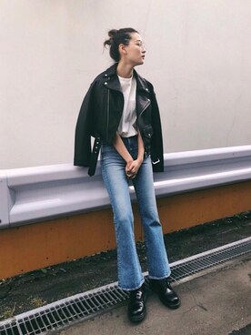 MOUSSY OFFICIAL使用「MOUSSY（OVERSIZED RIDERS JACKET）」的時尚穿搭