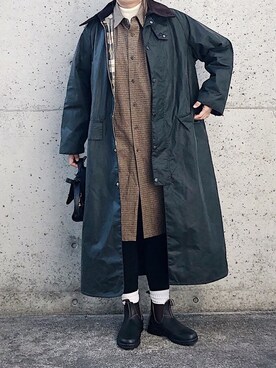 ryo___ka使用「Barbour（【Barbour/バブアー】NEW BURGHLEY JACKET：コート）」的時尚穿搭